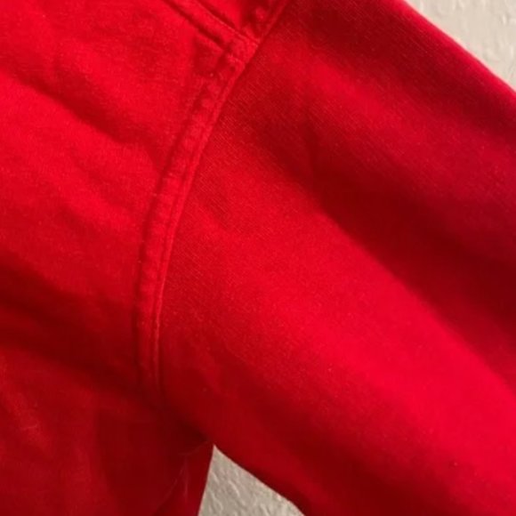 Red size medium LS Hoodie sweatshirt long sleeve cropped - Picture 2 of 4